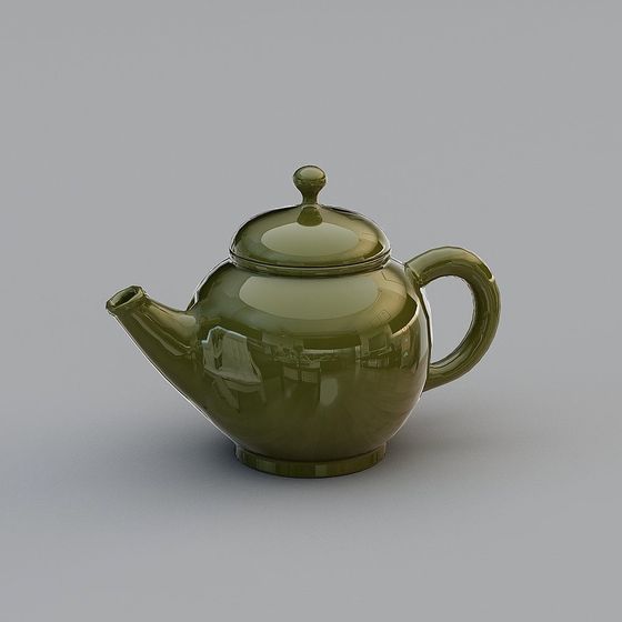 Retro Green Teapot 3D model