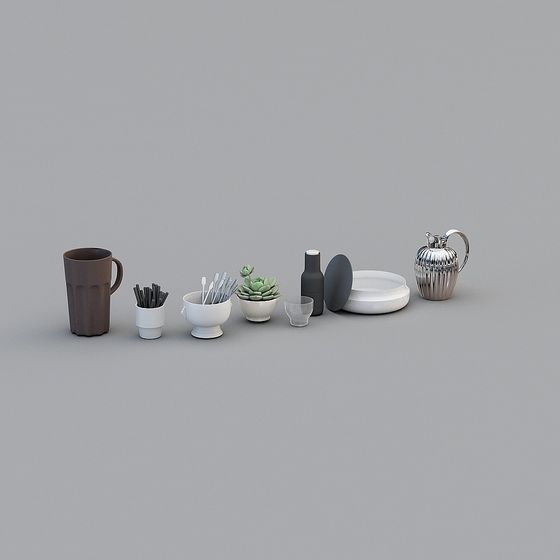 Minimalist Tableware Set 3D model