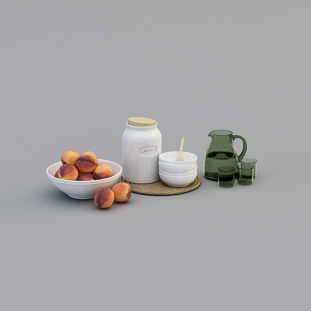 Summer Fruit Bowl 3D model