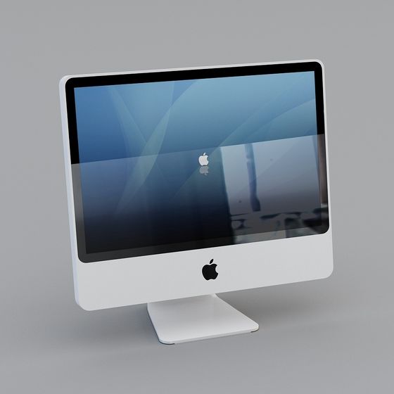 Classic Apple iMac 3D model in Low-Poly Style