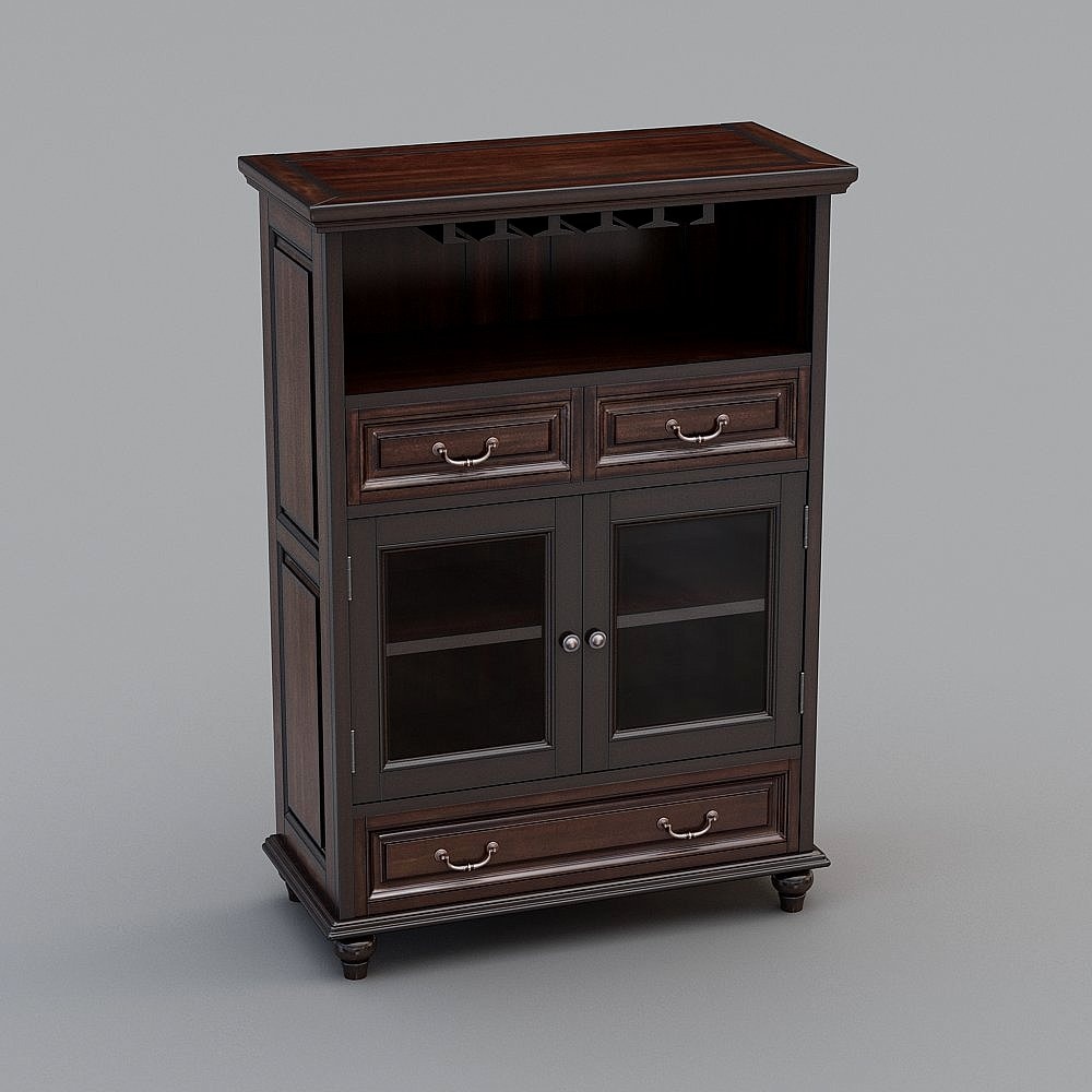 Vintage Bar Cabinet 3D model