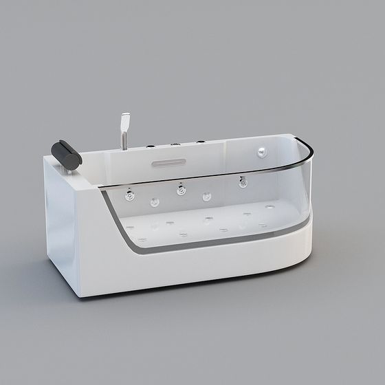 Elegant Minimalist Bathtub 3D model