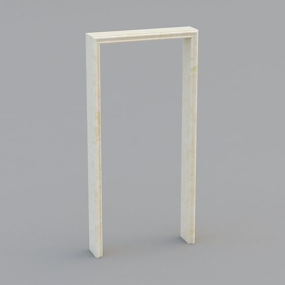 Stylish Minimalist Wood Frame Door 3D model