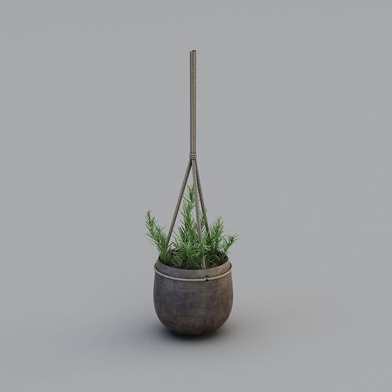 Elegant Hanging Flower Pot 3D Model for Creative Spaces