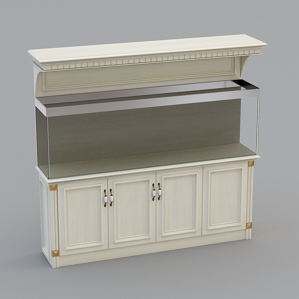 Elegant Fish Tank Cabinet 3D model for Modern Interiors