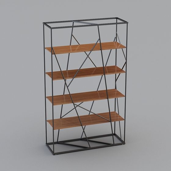 Industrial Metal Bookshelf 3D model