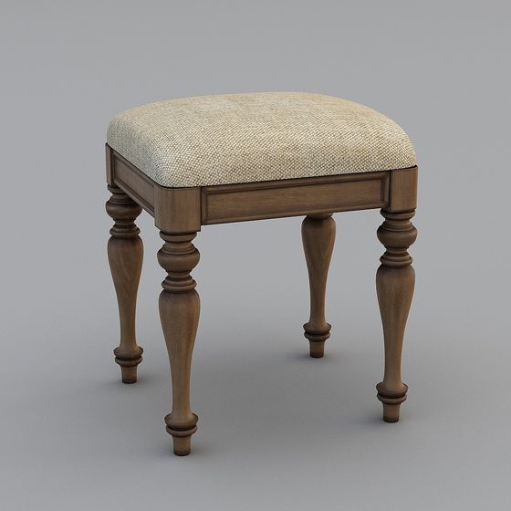 Vintage Dressing Stool 3D model for Modern Spaces