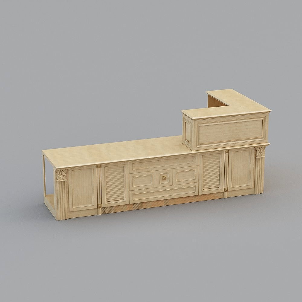 All aluminum front desk