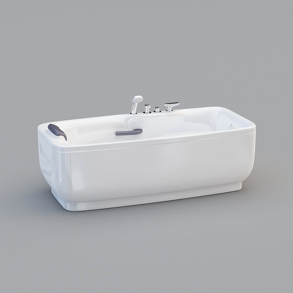 Minimalist 3D Bathtub Model for Contemporary Spaces