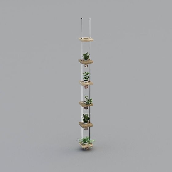 Hanging Plant Shelf 3D model for Modern Interiors