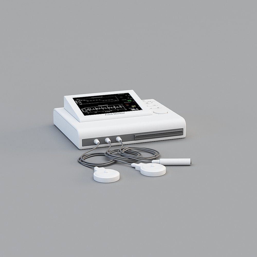Realistic Fetal Monitor 3D Model