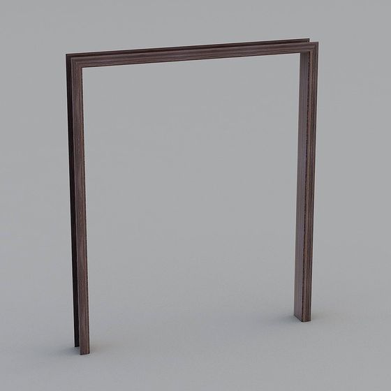 Sleek Low-Poly Wooden Door Frame 3D model for Creative Projects