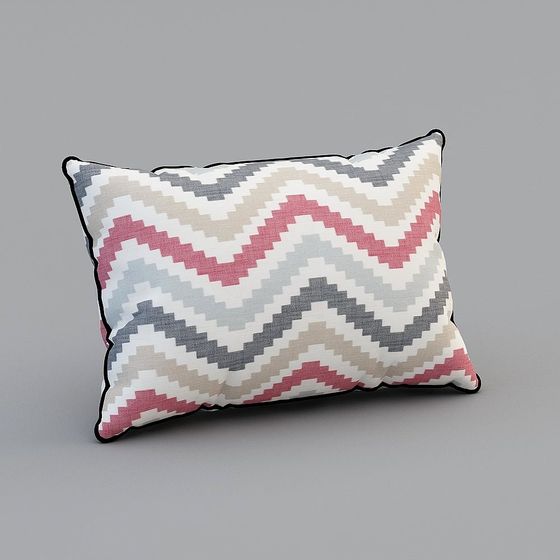 Geometric Pattern Pillowcase 3D model for Modern Interiors