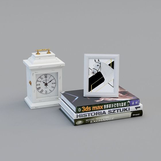 Elegant Clock and Frame Set 3D Model