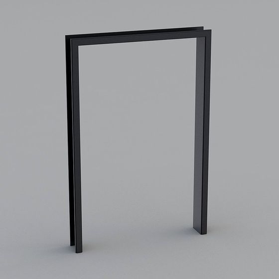 Stylish Minimalist Metal Frame Door 3D model