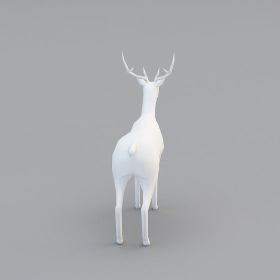 Elegant Low-Poly Deer 3D Model