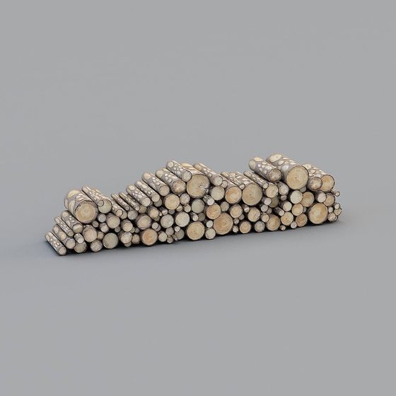Realistic Log Pile 3D model