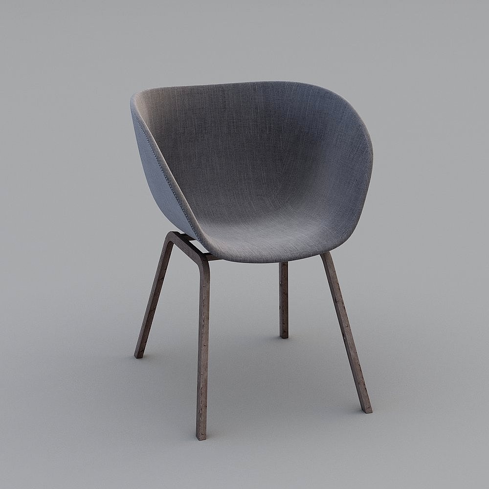 Sedia d'Accent in Grigio con Schienale Moderno