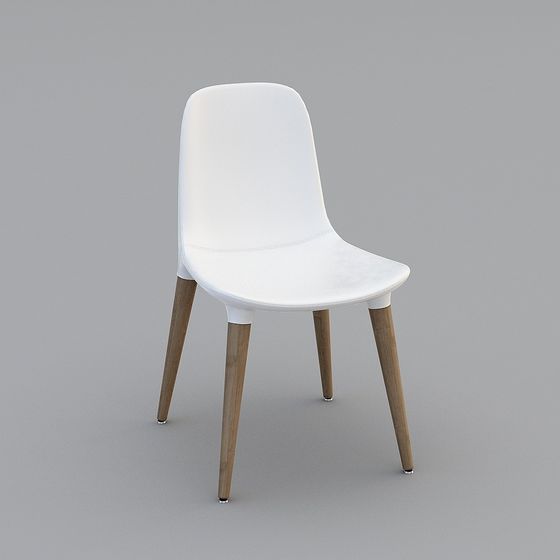 Nordic White Accent Chair 3D Model