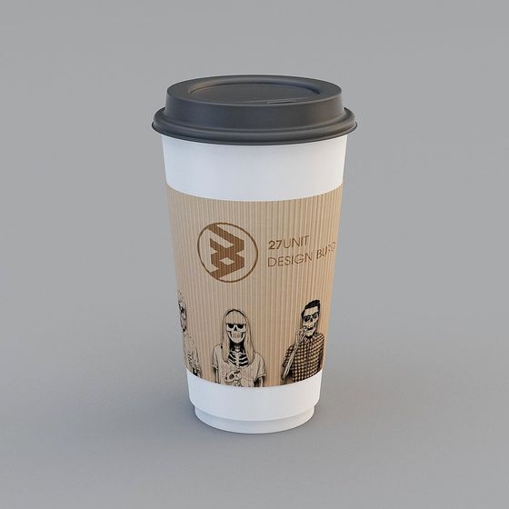 Stylish Low-Poly Coffee Cup 3D Model