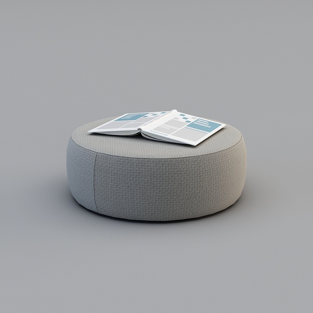 Nuovo Poggiapiedi Ottomano Cinese Grigio