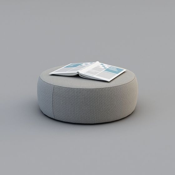 Nuovo Poggiapiedi Ottomano Cinese Grigio