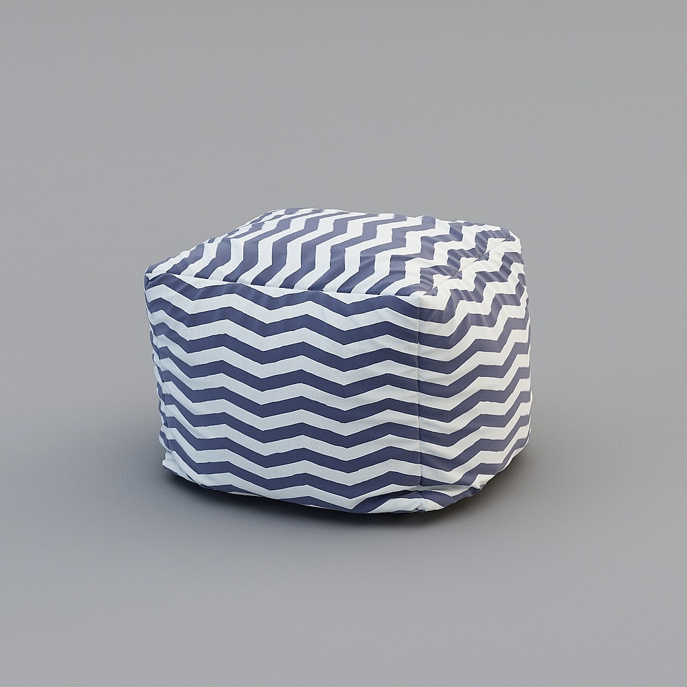 Puf Moderno Blu e Bianco