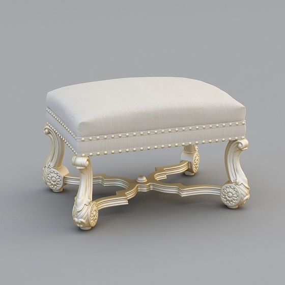 Elegant Ottoman 3D Model