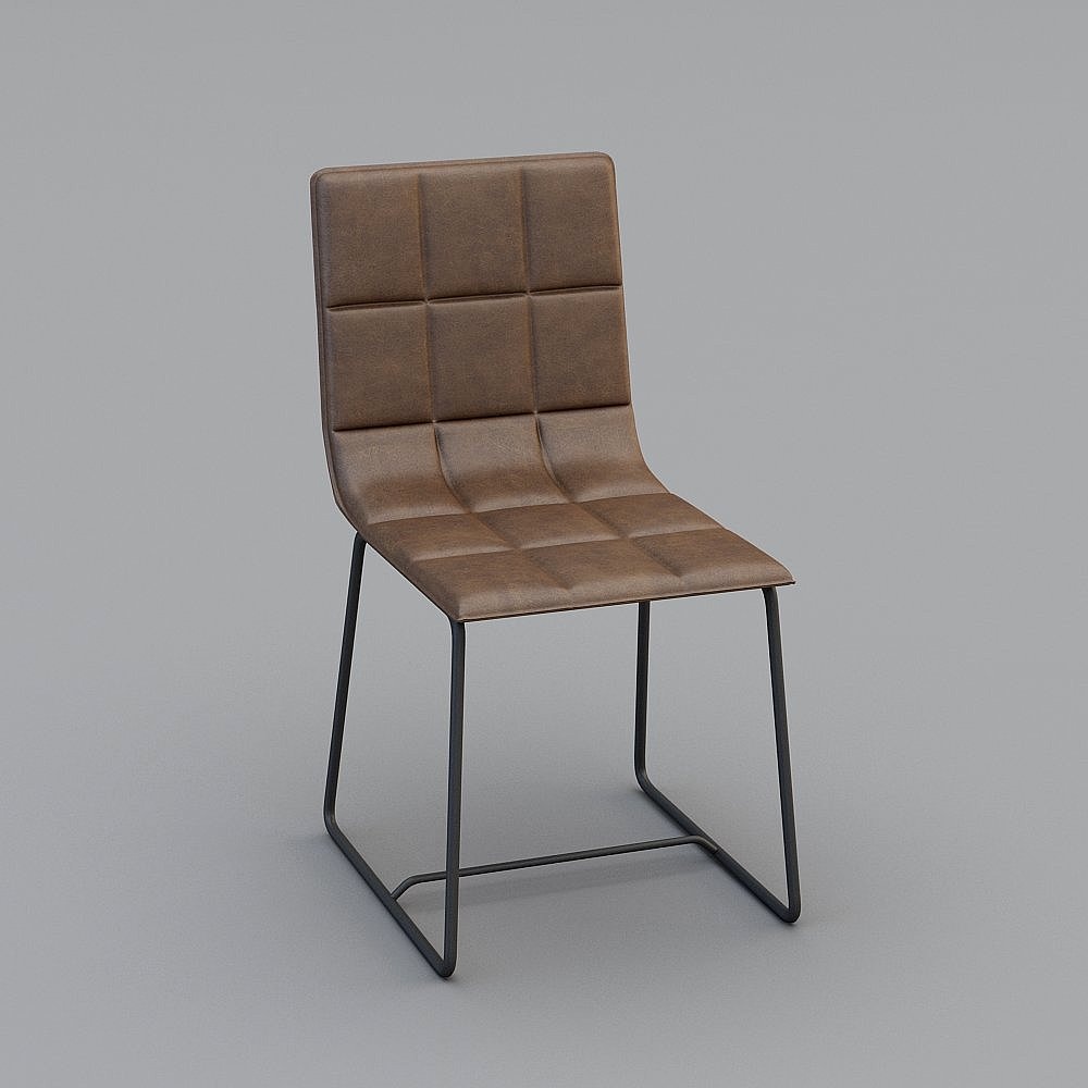 เก้าอี้เดี่ยวสแกนดิเนเวีย Caen โต๊ะเหล็กหนัง