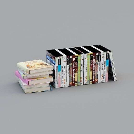 Stylish Low-Poly Bookshelf 3D model