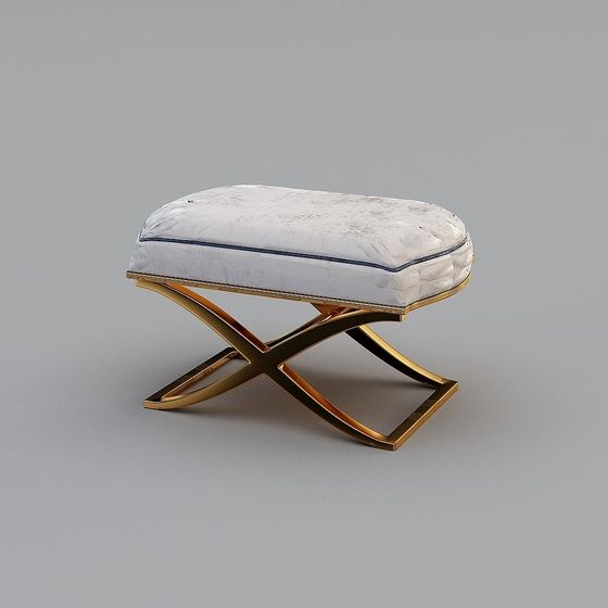 Luxurious X-Leg Stool 3D model