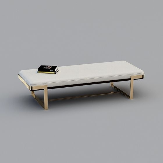 簡歐白色沙發凳