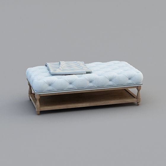 Vintage Leather Bench 3D model