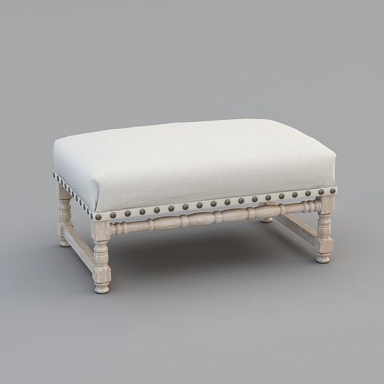 Rustic Style Low-Poly Country Stool 3D model