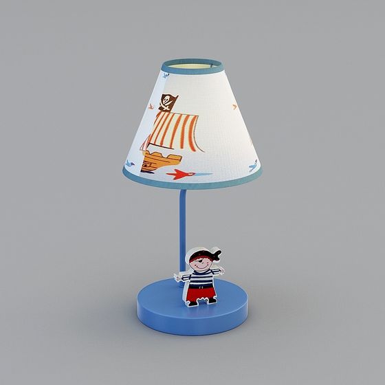 Pirate-Themed 3D Table Lamp Model
