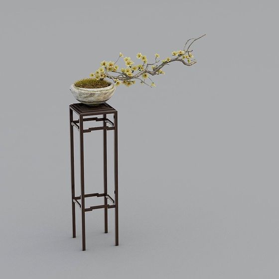 Zen Flower Stand 3D model for Tranquil Spaces
