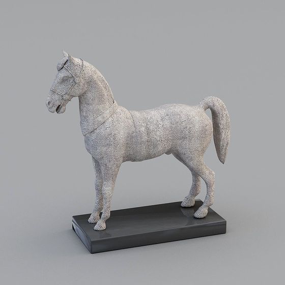 Exquisite Stone Horse 3D model for Artistic Projects