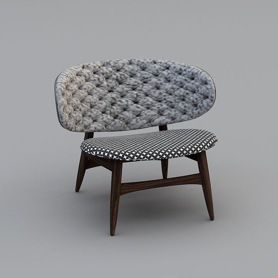 簡歐黑白背靠椅