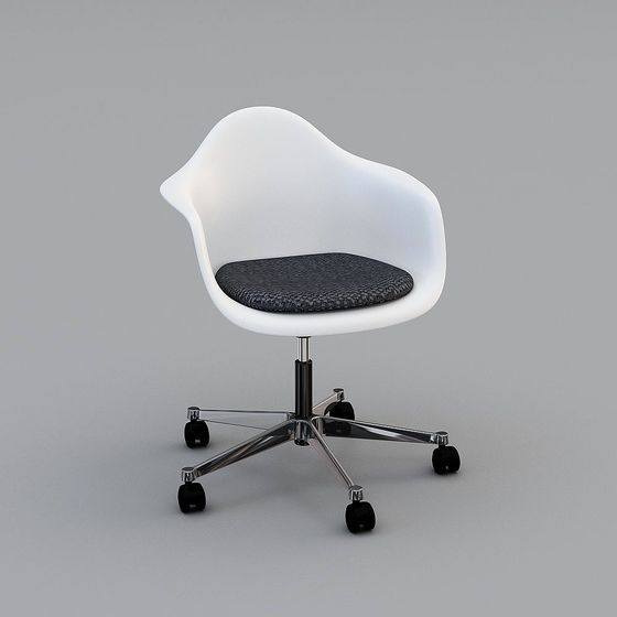 Moderner schwarzer Kissenstuhl mit weißem Kunststoffrücken