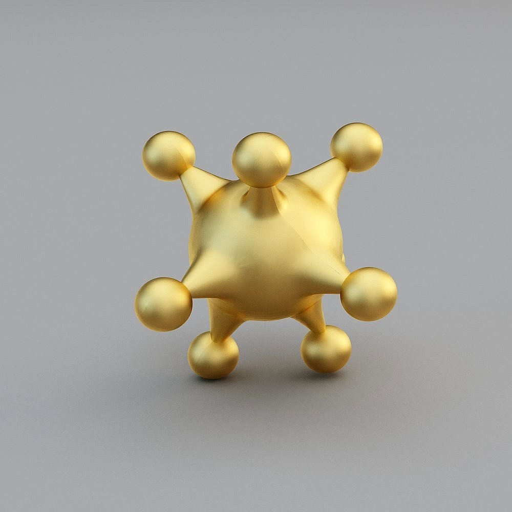 Futuristic Golden Hexastar 3D model