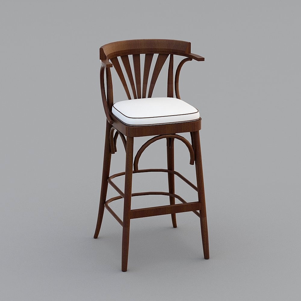 Silla de bar de madera maciza neutral del sudeste asiático