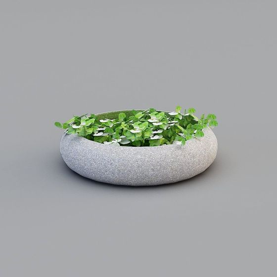 Round Stone Planter 3D model for Creative Projects