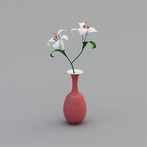Lily in Vase 3D model for Interior Design