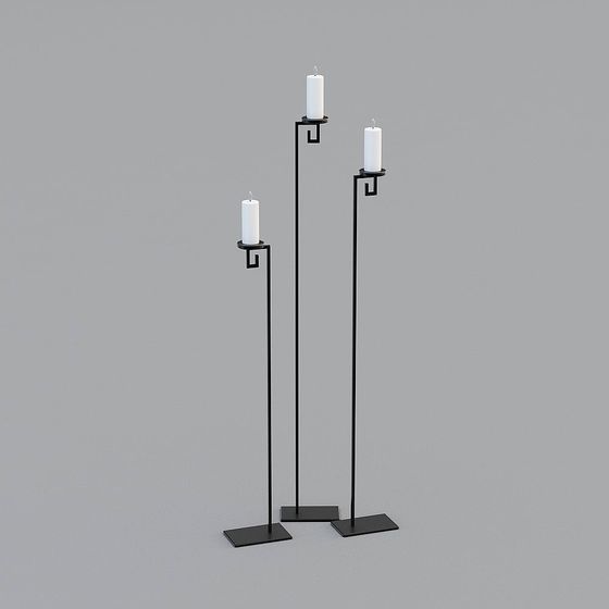 Elegant Minimalist Candleholder Set 3D model