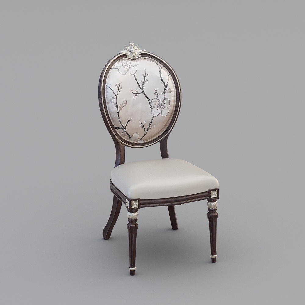 Elegant Floral Chair 3D model