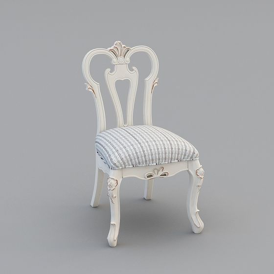 Elegantly Crafted Rococo Chair 3D model