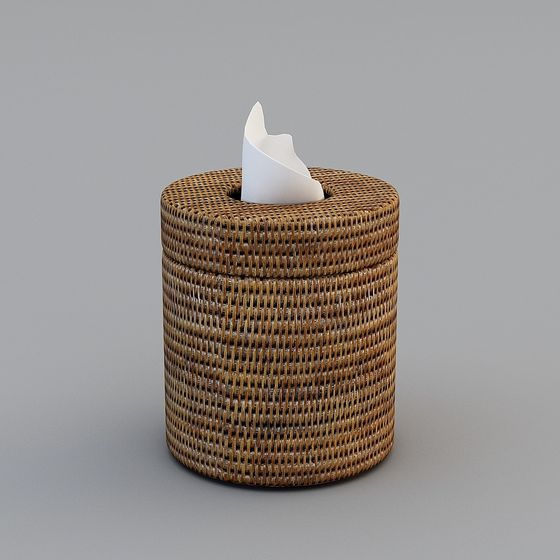 뷰티 파크 라이프-라탄 둥근 휴지 상자-RARBN0130