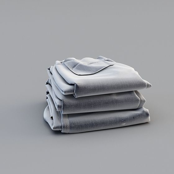 Stacked Denim Jeans 3D Model