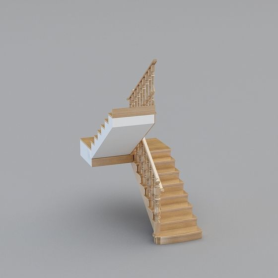 Stylish Low-Poly Staircase 3D model for Modern Design
