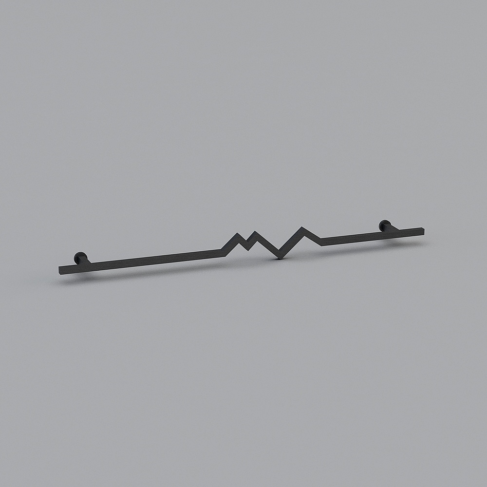 Zigzag Rail 3D model - Modern Artistic Design